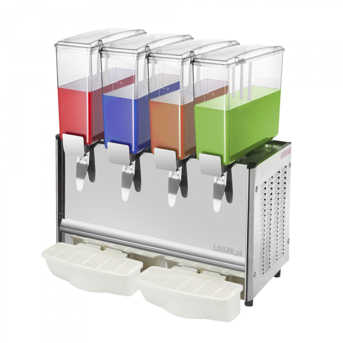 Primematik - Distributeur de jus chaudes et froides commerciale avec embout pour froid boissons 9L x 4 réservoirs - Extracteur de jus électrique