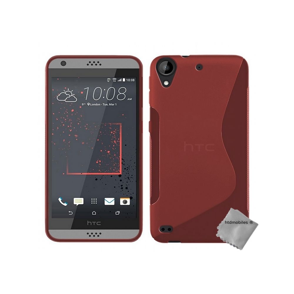Htdmobiles - Housse etui coque pochette silicone gel fine pour HTC Desire 630 + film ecran - ROUGE - Autres accessoires smartphone