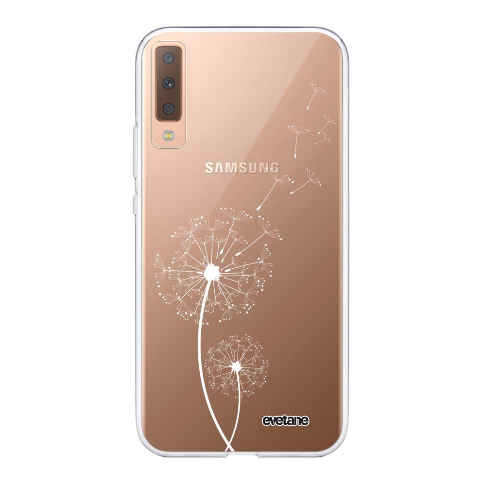 Evetane - Coque Samsung Galaxy A7 2018 souple transparente Pissenlit blanc Motif Ecriture Tendance Evetane. - Coque, étui smartphone
