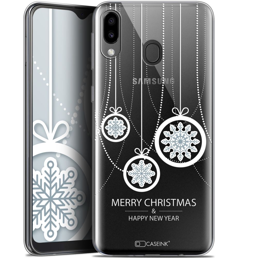 Caseink - Coque Pour Samsung Galaxy M20 (6.3 ) [Gel HD Collection Noël 2017 Design Christmas Balls - Souple - Ultra Fin - Imprimé en France] - Coque, étui smartphone