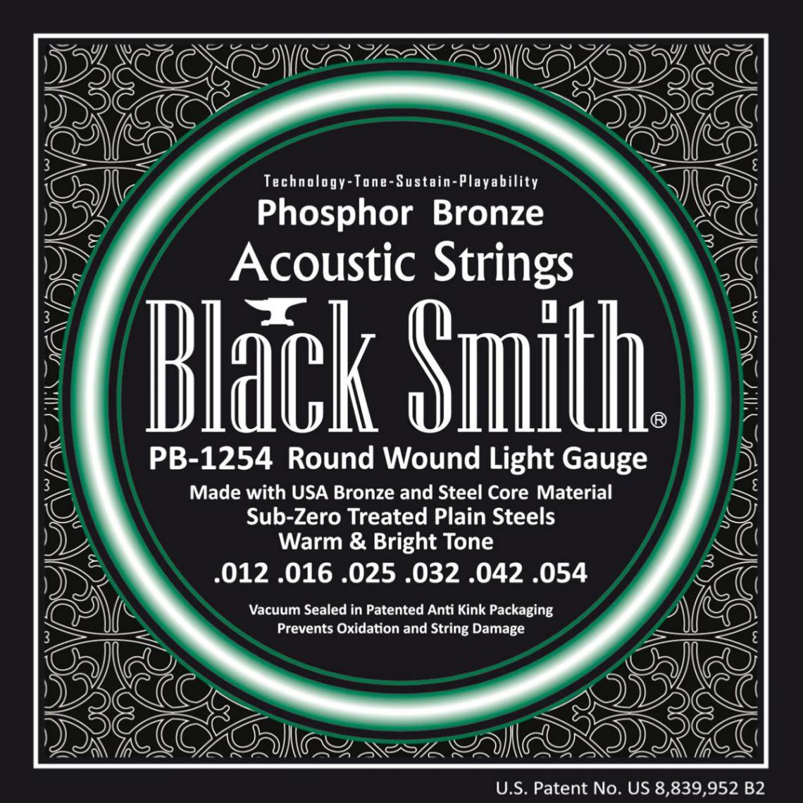 Black Smith - BLACK SMITH PB1254 - cordes guitare acoustique 12 -54 - Cordes