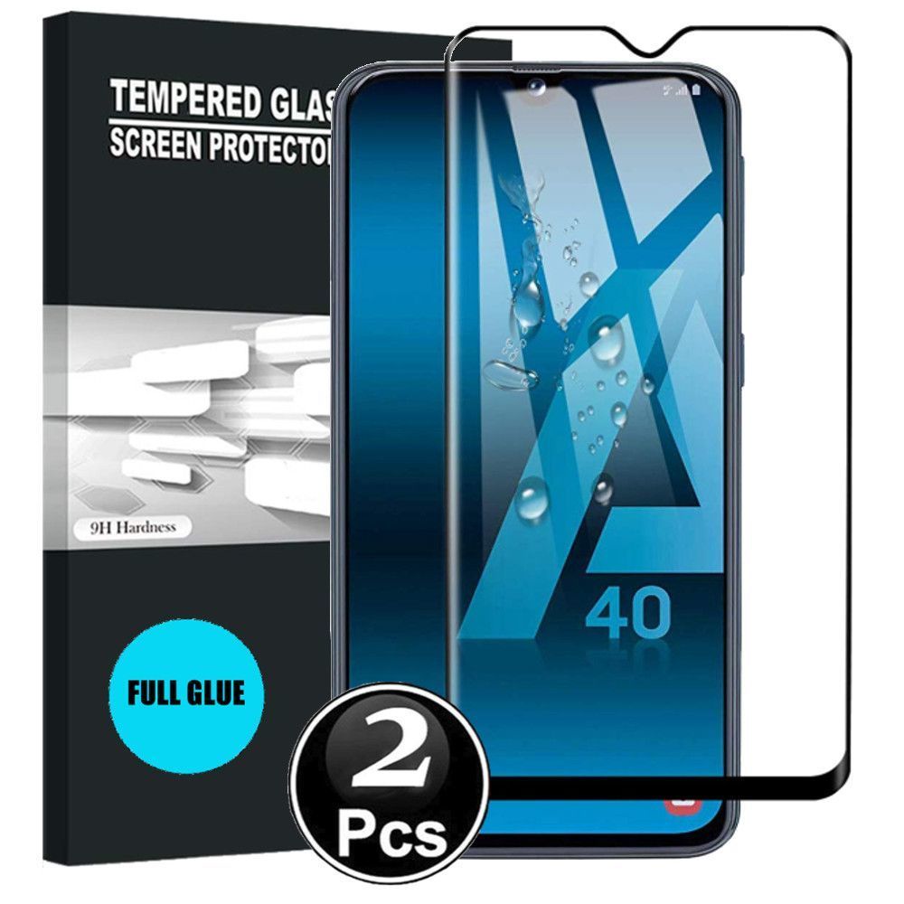 marque generique - Samsung Galaxy A40 Vitre protection d'ecran en verre trempé incassable protection integrale Full 3D Tempered Glass FULL GLUE - [X2-Noir] - Autres accessoires smartphone
