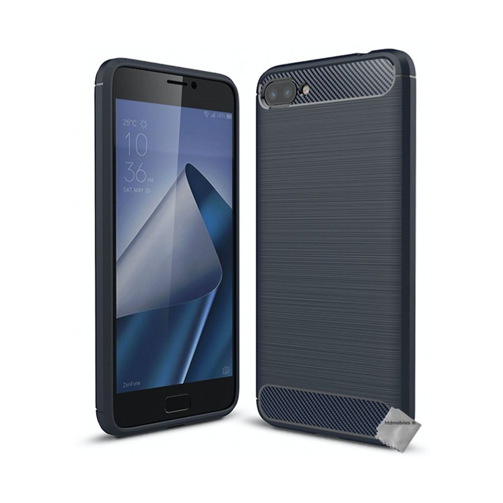 Htdmobiles - Housse etui coque silicone gel carbone pour Asus Zenfone 4 Max Pro ZC554KL + film ecran - BLEU FONCE - Autres accessoires smartphone