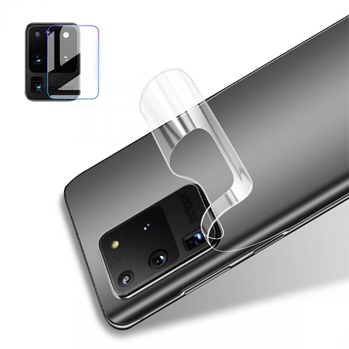 Phonecare - Kit Film Hydrogel Full Coque Arrière + Film de Verre pour Caméra Arrière Arrière pour Samsung Galaxy S20 Ultra - Coque, étui smartphone