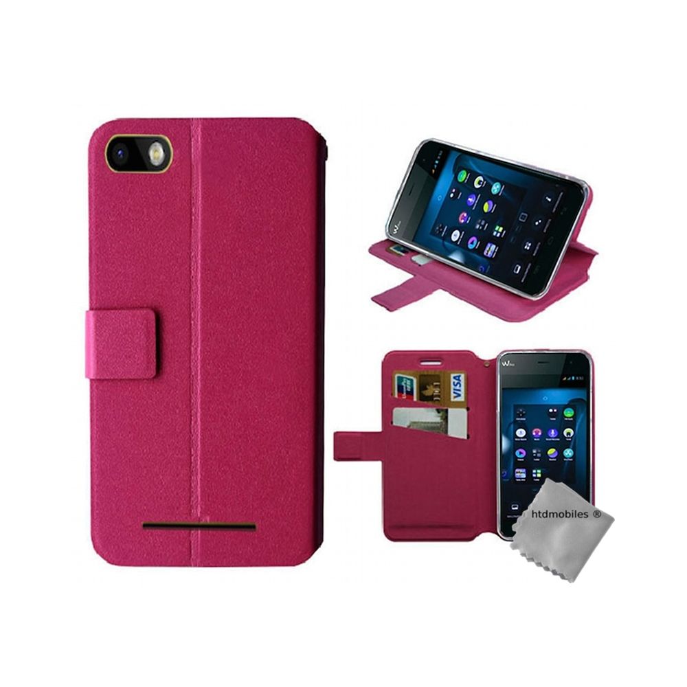Htdmobiles - Housse etui coque pochette portefeuille pour Wiko Lenny 3 + verre trempe - ROSE - Autres accessoires smartphone