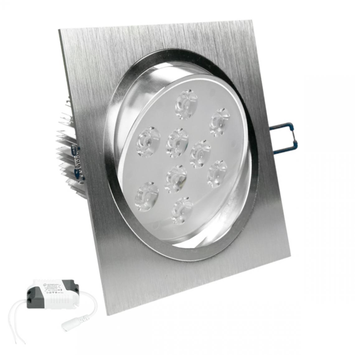 Ecd Germany - ECD Germany 3 x LED Spot Encastre - 9W 220-240 - Dimmable - 14 x 14 cm Carré - 668 lumens - Blanc froid 6000K - Pivotant 30 ° - IP44 - Ampoules LED - Dimmable Flat Spot Bulbs Spot - Ceiling Lamp - Lampe connectée