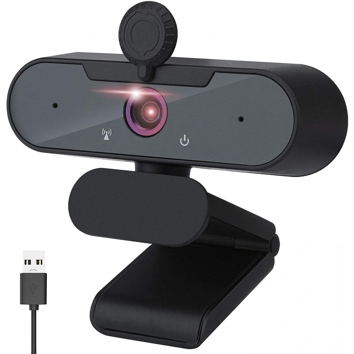 Chrono - Webcam 1080P avec Microphone, Webcam pour PC avec Cache Camera Ordinateur, Webcam Full HD Camera USB Web Camera pour Chat Vidéo, Vidéoconférence, Etudes, Enregistrement, Jeux, Cours en Ligne(Noir) - Autres accessoires smartphone