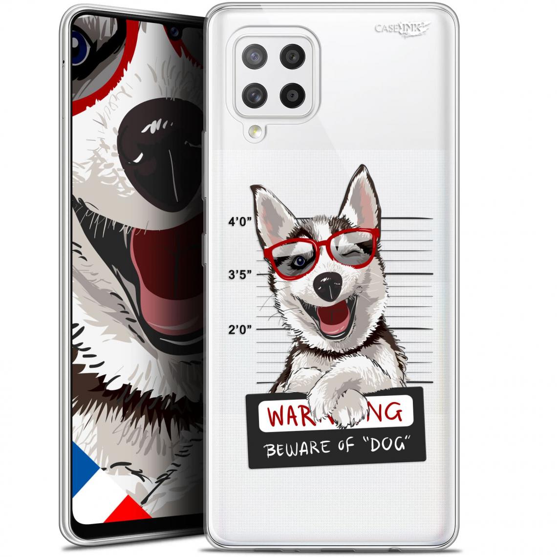 Caseink - Coque arrière Samsung Galaxy A42 5G (6.6 ) Gel HD [ Nouvelle Collection - Souple - Antichoc - Imprimé en France] Beware The Husky Dog - Coque, étui smartphone