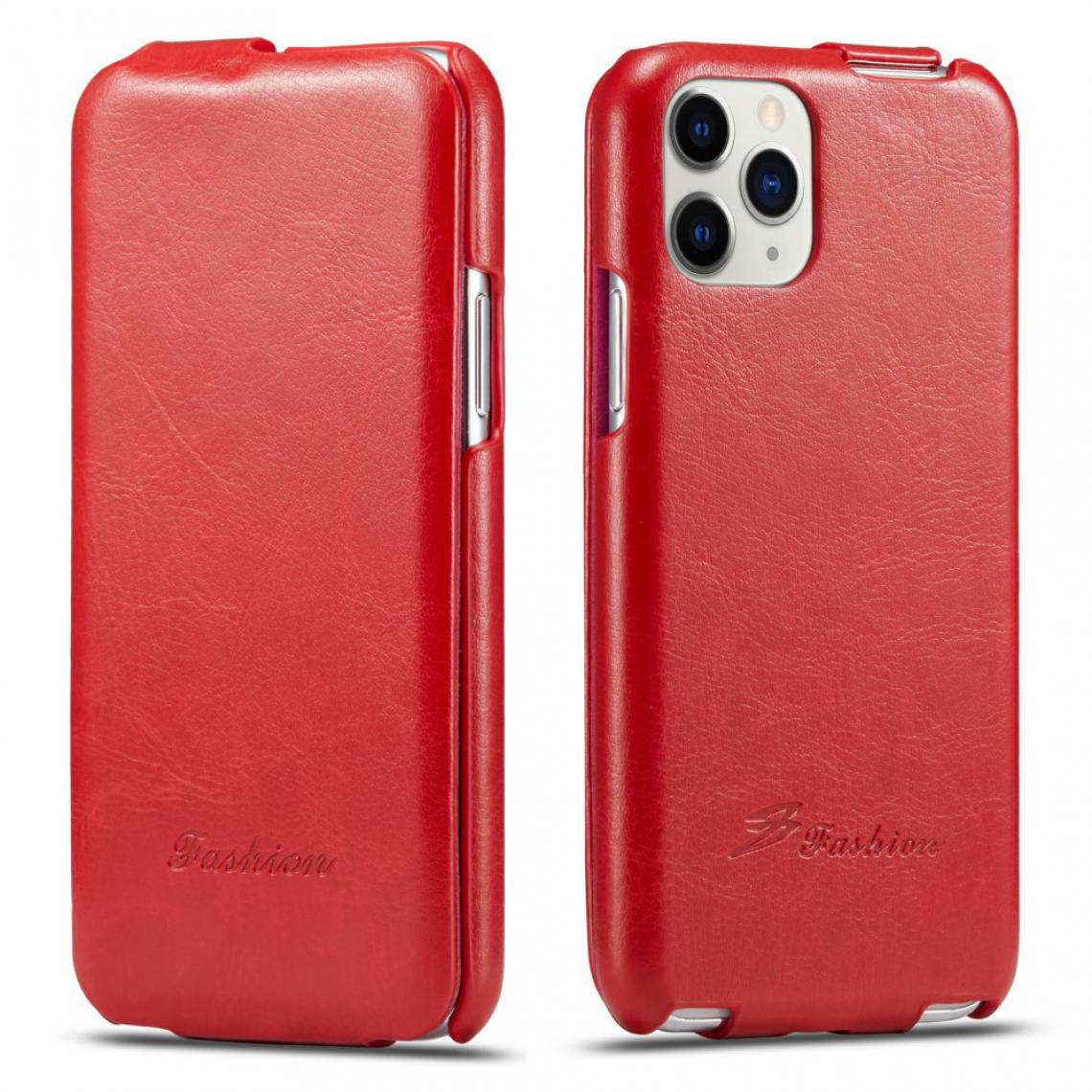Other - Coque en TPU + PU Flip vertical texturé rouge pour votre Apple iPhone 11 Pro Max 6.5 pouces - Coque, étui smartphone