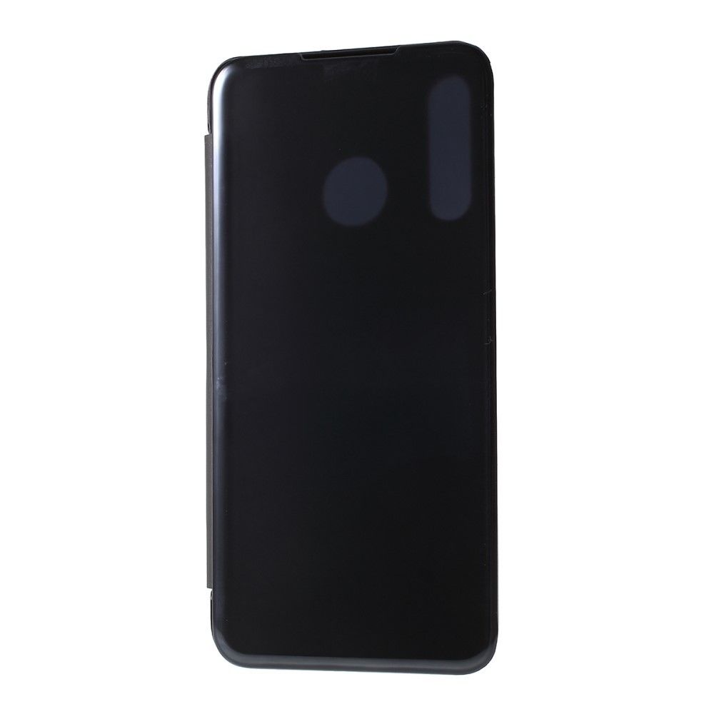 marque generique - Etui en PU surface miroir avec fenêtre de visualisation et support noir pour votre Huawei P30 Lite/Nova 4e - Coque, étui smartphone