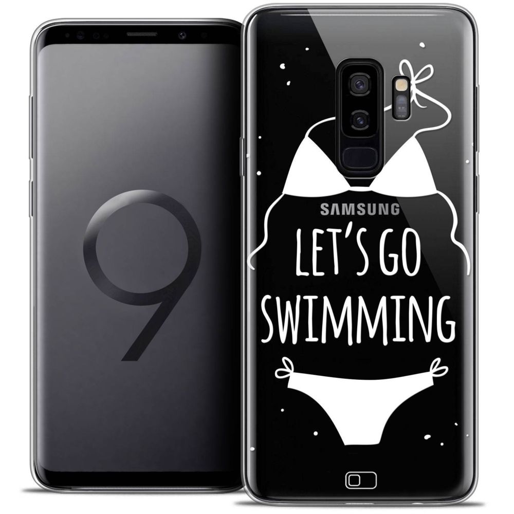 Caseink - Coque Housse Etui Samsung Galaxy S9+ (6.2 ) [Crystal Gel HD Collection Summer Design Let's Go Swim - Souple - Ultra Fin - Imprimé en France] - Coque, étui smartphone
