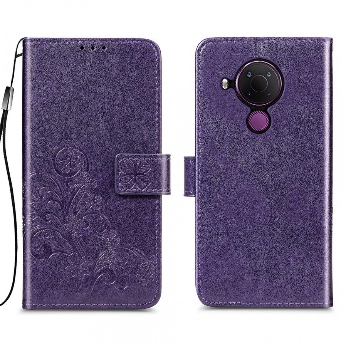 Other - Etui en PU Trèfle à quatre feuilles imprimé violet pour votre Nokia 5.4 - Coque, étui smartphone
