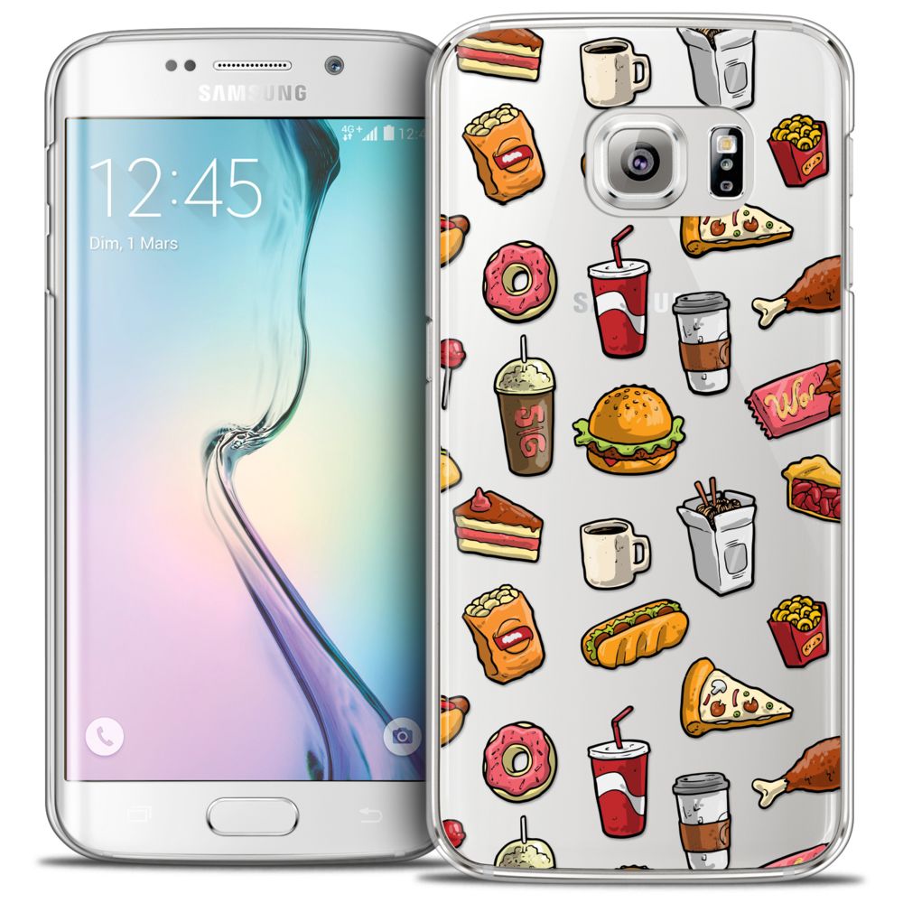 Caseink - Coque Housse Etui Samsung Galaxy S6 Edge [Crystal HD Collection Foodie Design Fast Food - Rigide - Ultra Fin - Imprimé en France] - Coque, étui smartphone