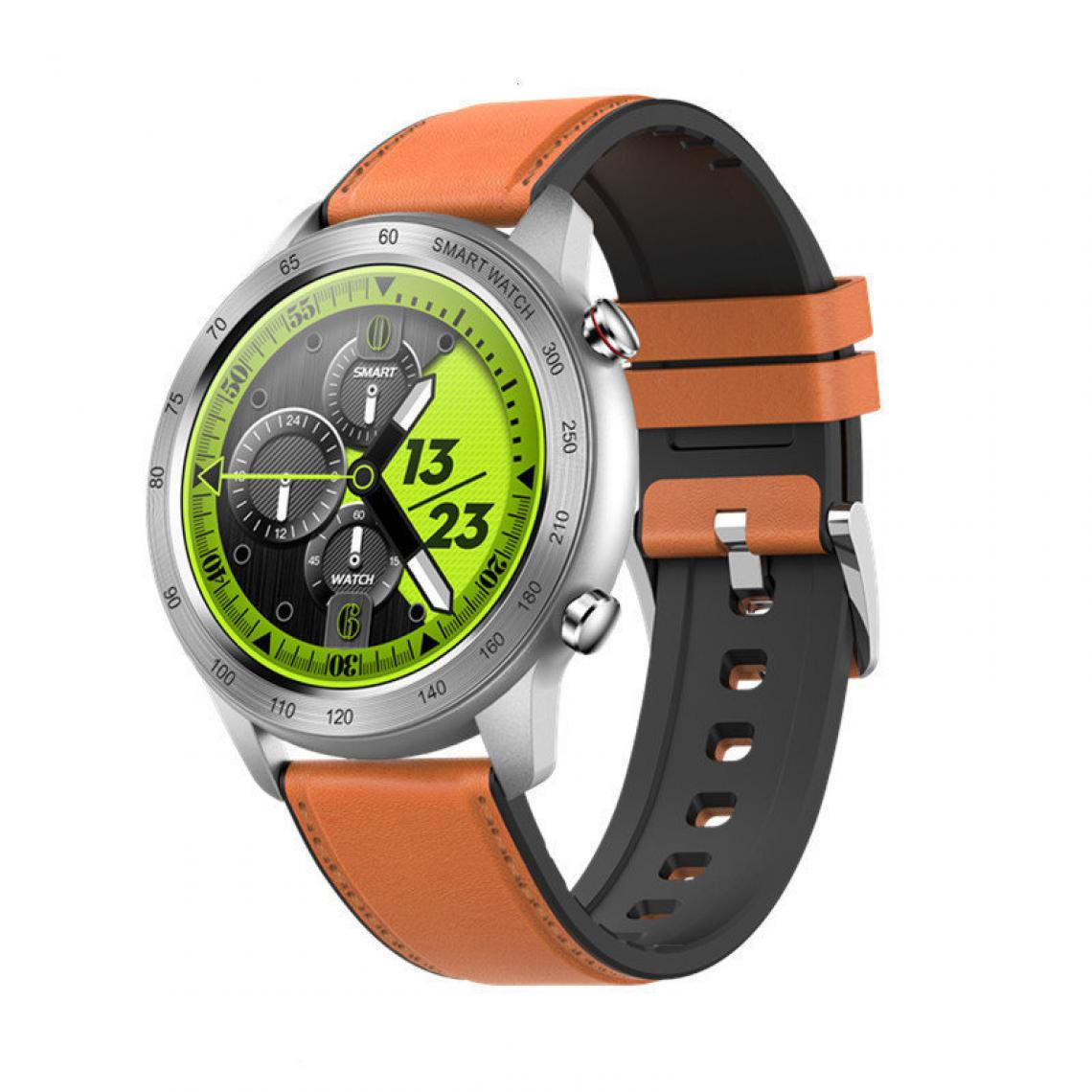 Chronotech Montres - Chronus Smart Watch for Men, IP68 Waterproof Sports Smartwatch, with Bluetooth, Call, Sleep & Heart Rate (Brown) - Montre connectée