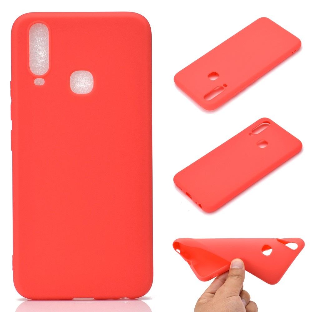 marque generique - Coque en TPU couleur unie souple givré rouge pour votre Vivo Y17 - Coque, étui smartphone