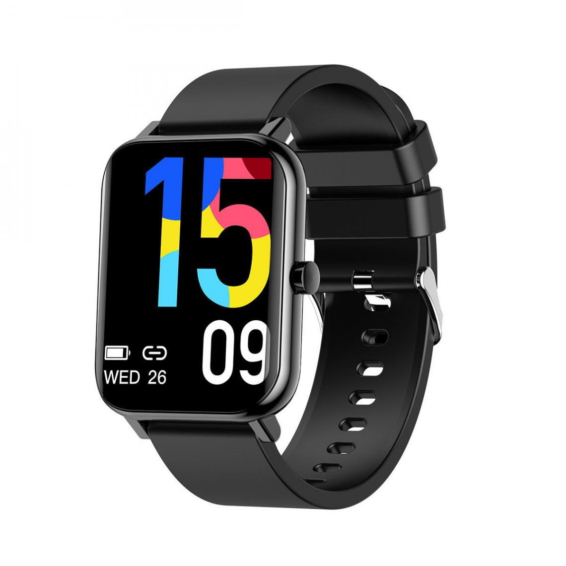 Chronotech Montres - Smart Watch 1.70 inch HD Curved Full Touch Screen Fitness Watch Heart Rate Blood Pressure Sleep Tracker Voice Control Sports Smart Watches(black) - Montre connectée
