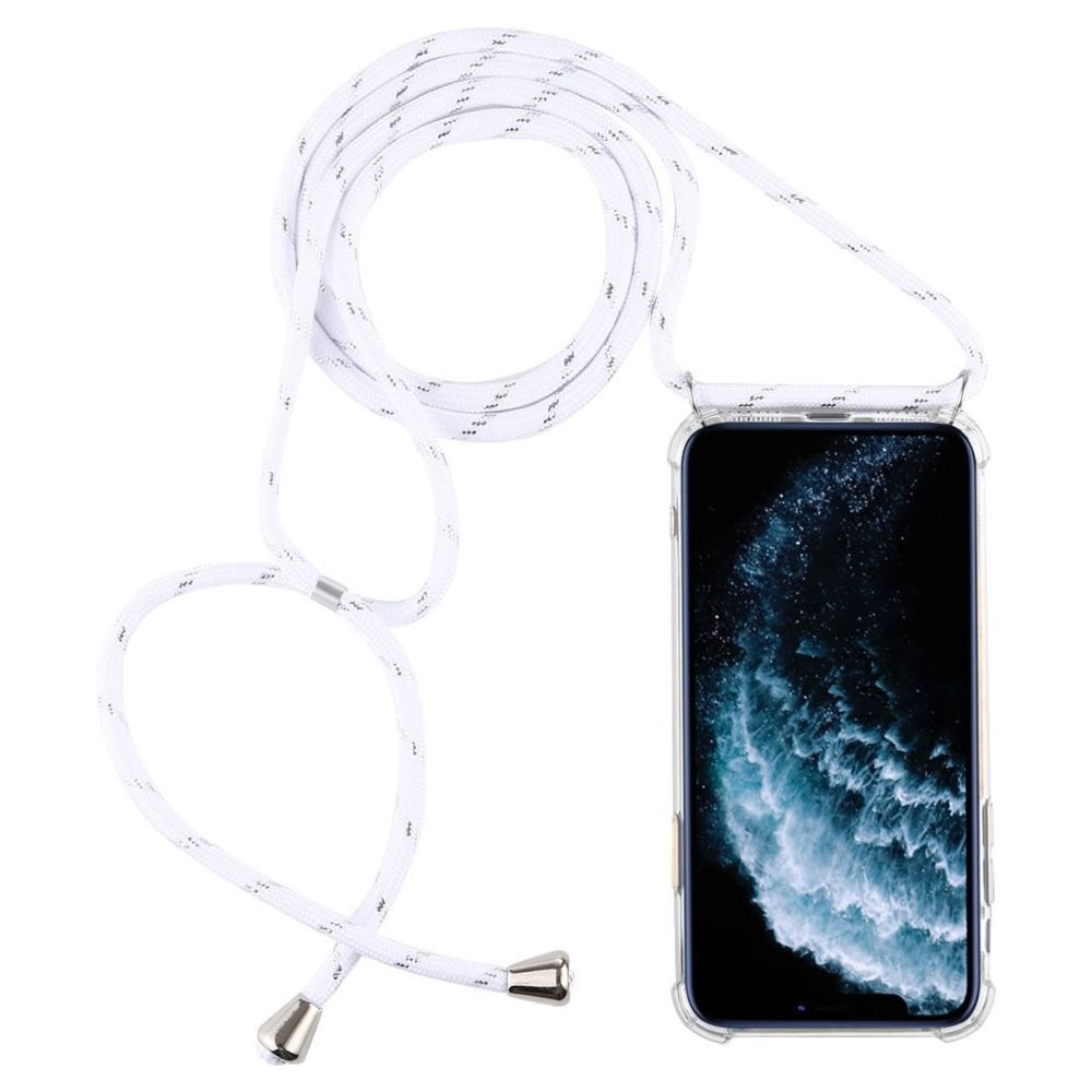 Wewoo - Coque Souple pour téléphone portable Trasparent TPU à quatre coins et anti-chute avec cordon iPhone 11 Pro Blanc - Coque, étui smartphone