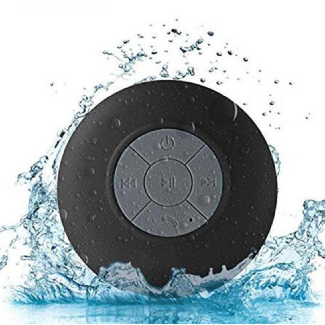 Shot - Enceinte Waterproof Bluetooth pour ONEPLUS 7 Smartphone Ventouse Haut-Parleur Micro Douche Petite (NOIR) - Autres accessoires smartphone