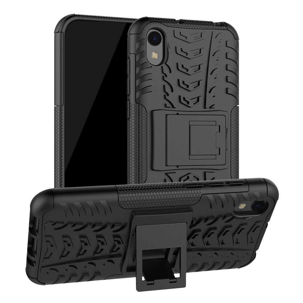 marque generique - Coque en TPU hybride antidérapant noir avec béquille pour votre Huawei Y5 (2019)/Honor 8S - Coque, étui smartphone