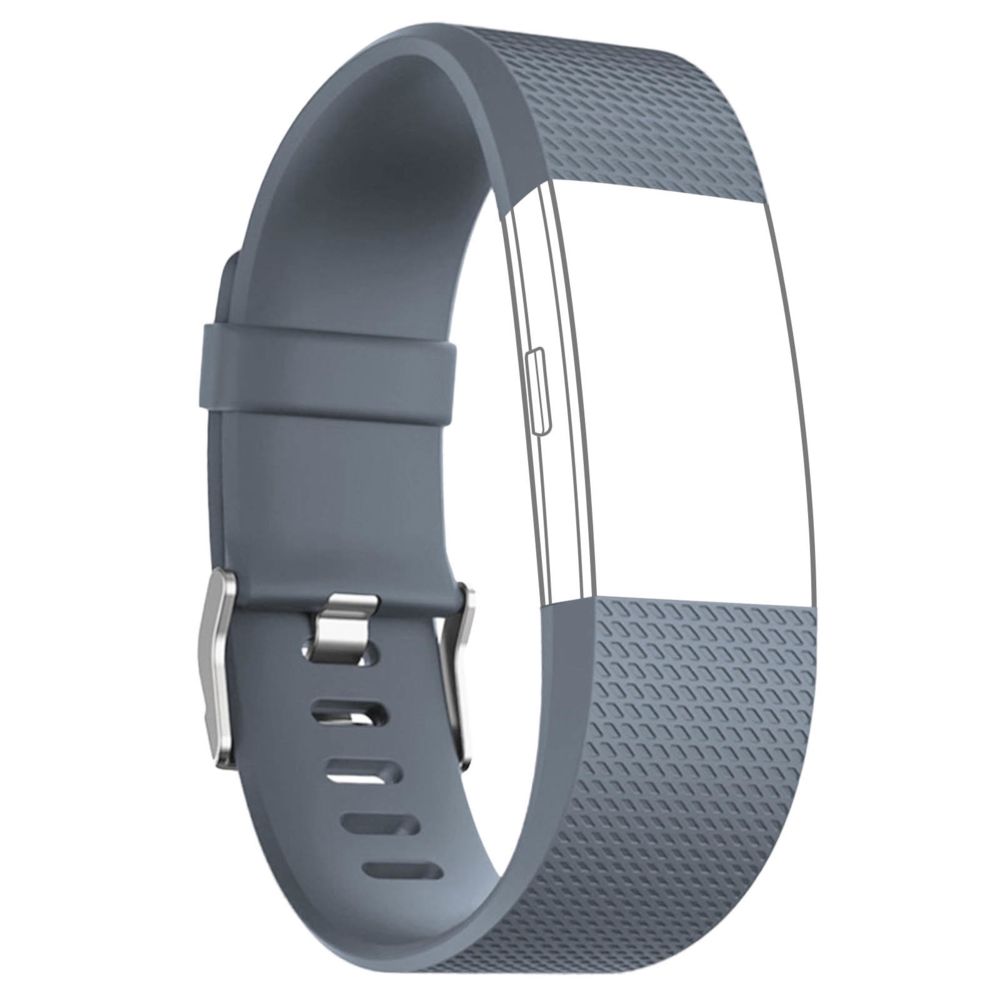 Avizar - Bracelet FitBit Charge 2 Sport Silicone Texturé Fermeture Boucle ardillon Gris - Accessoires montres connectées