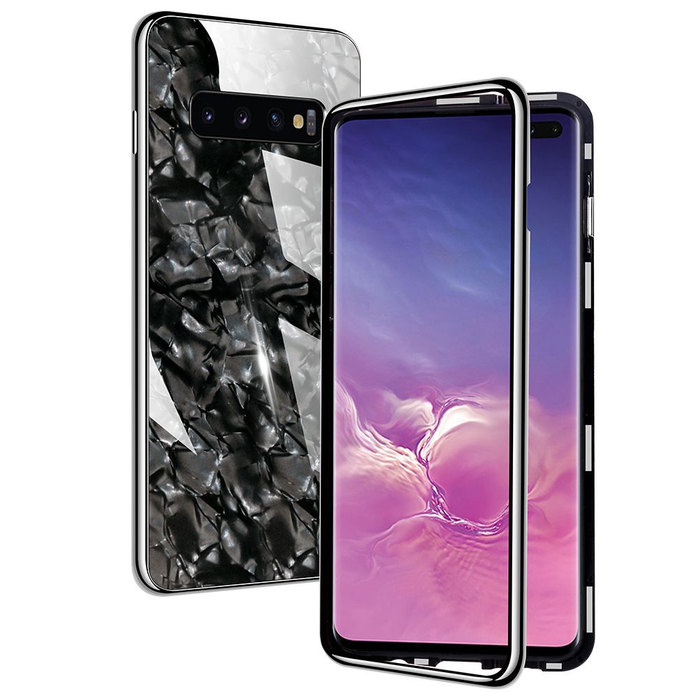 marque generique - Coque Étui Magnétique Brillant pour Samsung Galaxy S10+/ S10 Plus - Noir - Coque, étui smartphone