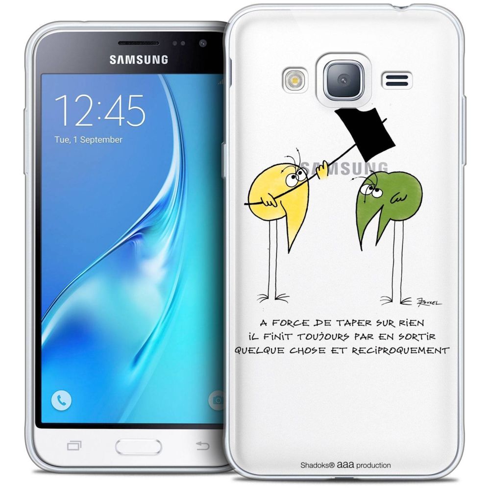 Caseink - Coque Housse Etui Samsung Galaxy J3 2016 (J320) [Crystal HD Collection Les Shadoks ? Design A Force - Rigide - Ultra Fin - Imprimé en France] - Coque, étui smartphone