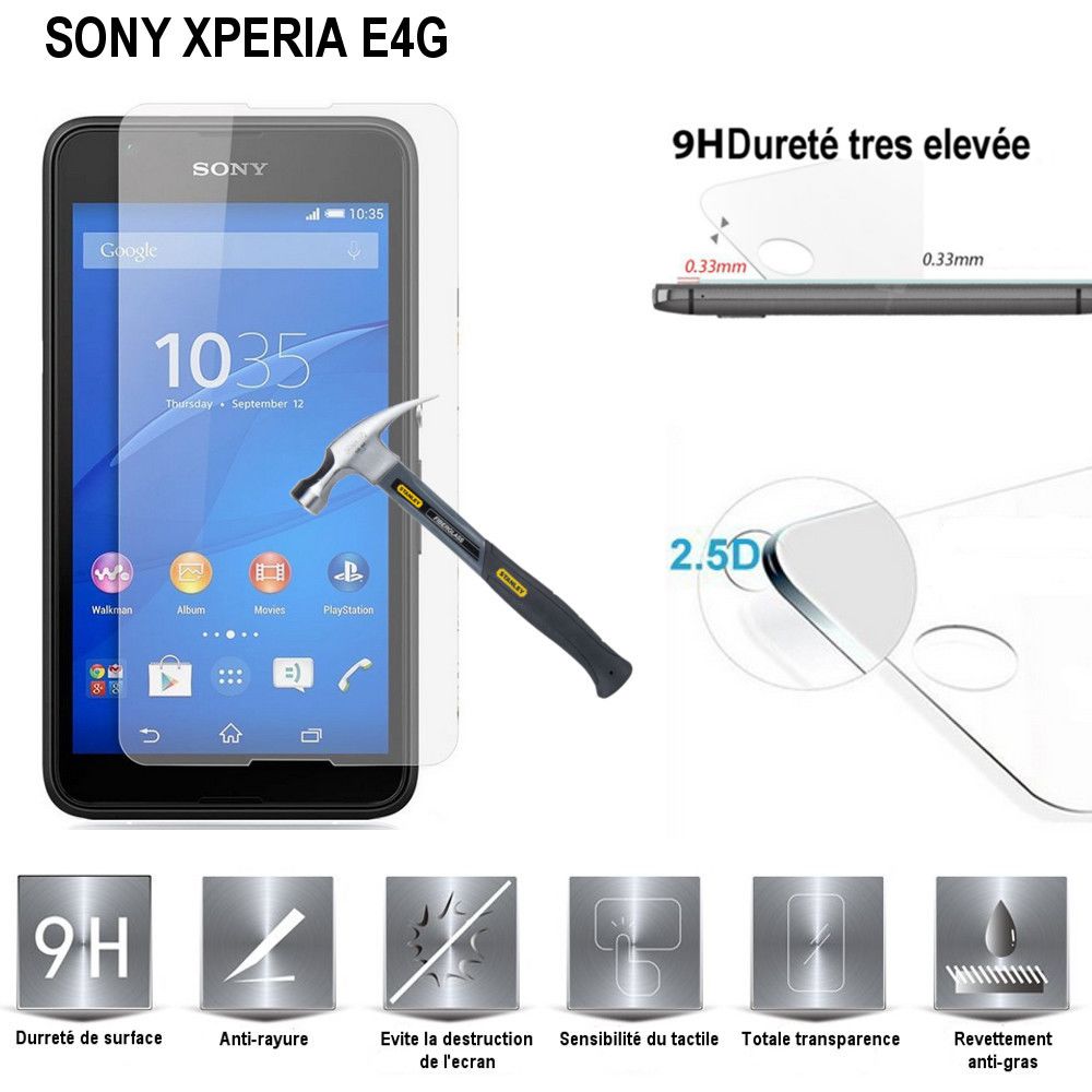 marque generique - Sony Xperia E4G Vitre protection d'ecran en verre trempé incassable - Autres accessoires smartphone