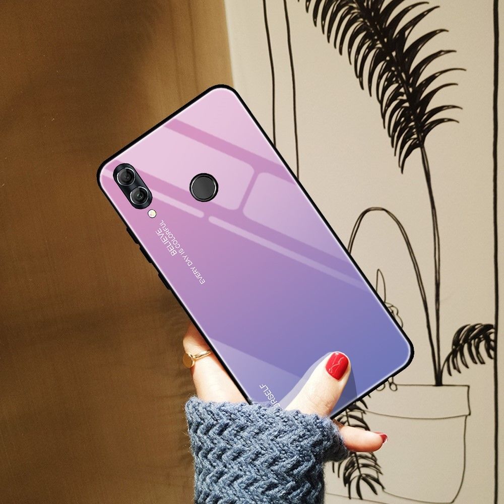 marque generique - Coque en TPU verre de couleur dégradé hybride rose/bleu pour votre Huawei Honor 10 Lite - Coque, étui smartphone