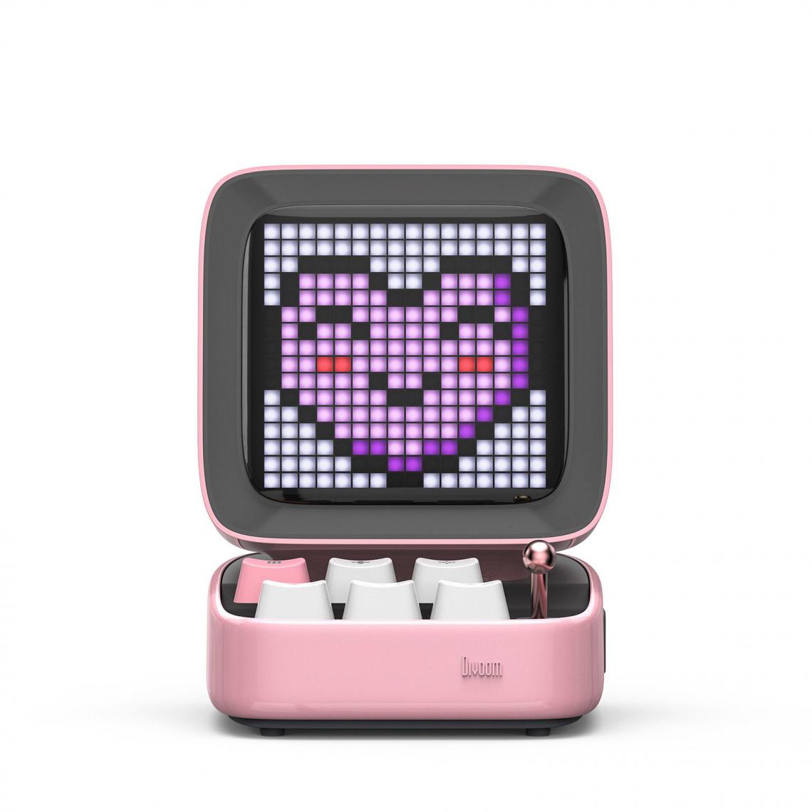 Generic - Enceinte Portable Bluetooth 5.0  DIVOOM Ditoo  ,avec Alarme-réveil  et l'écran Pixel Art en LED , Compatibles avec Android, iPhone et Ordinateurs Portable  - Rose  - Hauts-parleurs