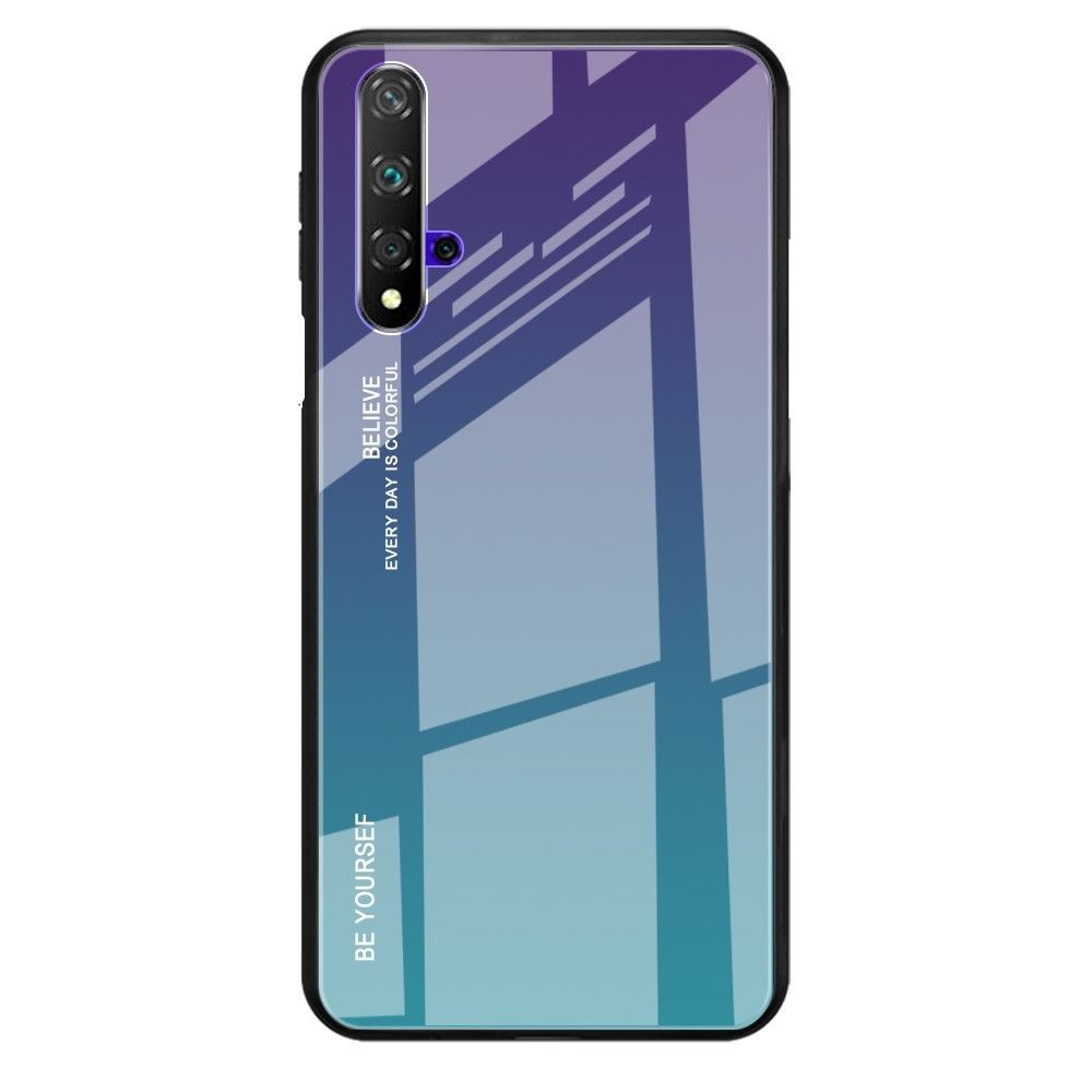 Wewoo - Coque Pour Huawei Honor 20 Gradient Color Glass Case Violet - Coque, étui smartphone