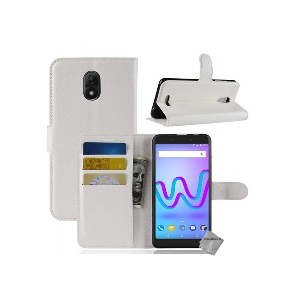 Htdmobiles - Housse etui coque pochette portefeuille pour Wiko Jerry 3 + film ecran - BLANC - Autres accessoires smartphone