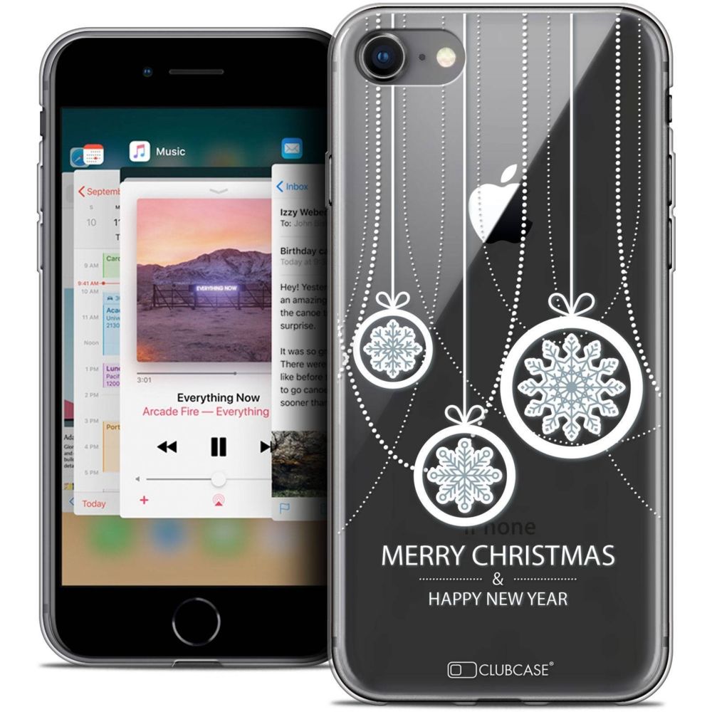Caseink - Coque Housse Etui Apple iPhone 8 (4.7 ) [Crystal Gel HD Collection Noël 2017 Design Christmas Balls - Souple - Ultra Fin - Imprimé en France] - Coque, étui smartphone