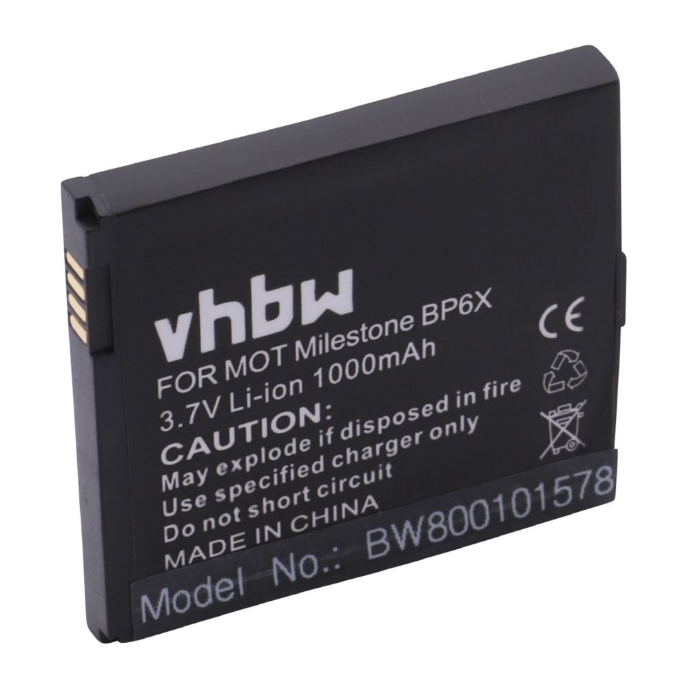 Vhbw - vhbw Li-Ion batterie 1000mAh (3.7V) pour portable téléphone Motorola Motoluxe XT609, XT610, XT615, XT701 comme SNN5874A, SNN5898A, BP6XSNN5843A. - Batterie téléphone