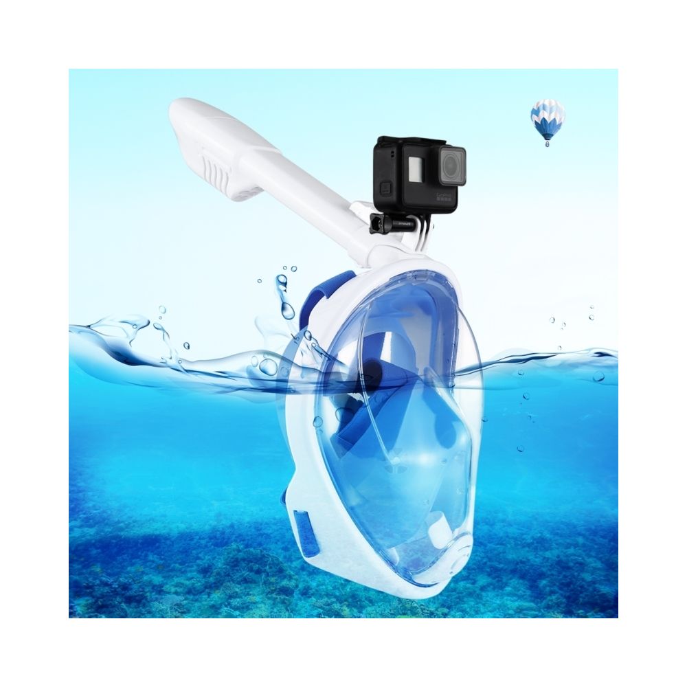 Wewoo - Masque de plongée GoPro bleu pour HERO6 / 5/5 Session / 4 Session / 4/3 + / 3/2/1, Xiaoyi et autres caméras d'action, Taille L 240mm Plier Tube Sports nautiques Équipement de complet Dry Snorkel - Caméras Sportives