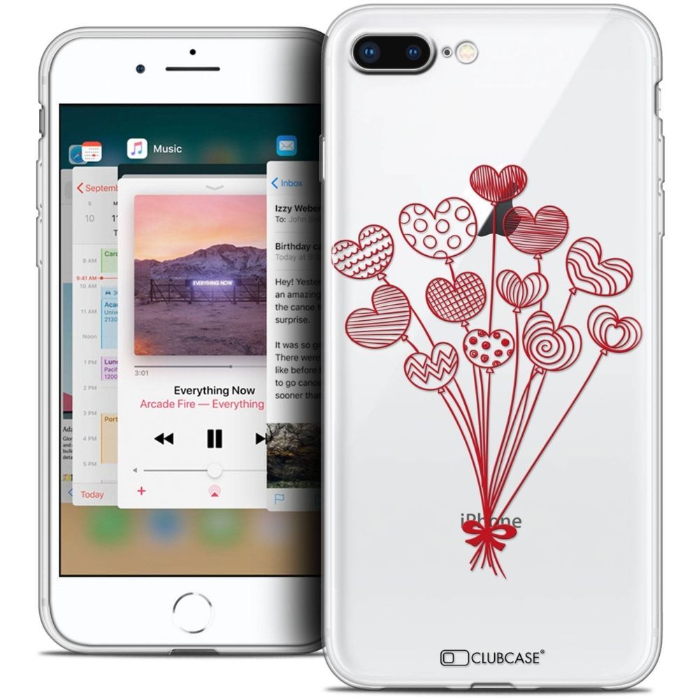 Caseink - Coque Housse Etui Apple iPhone 8 Plus (5.5 ) [Crystal Gel HD Collection Love Saint Valentin Design Ballons d'amour - Souple - Ultra Fin - Imprimé en France] - Coque, étui smartphone