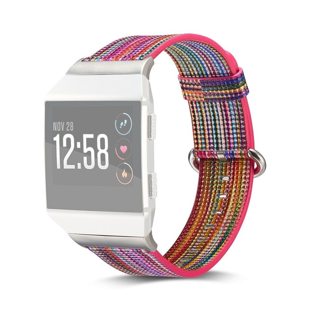 Wewoo - Bracelet pour montre connectée en cuir avec dessin coloré Fitbit Ionic - Bracelet connecté