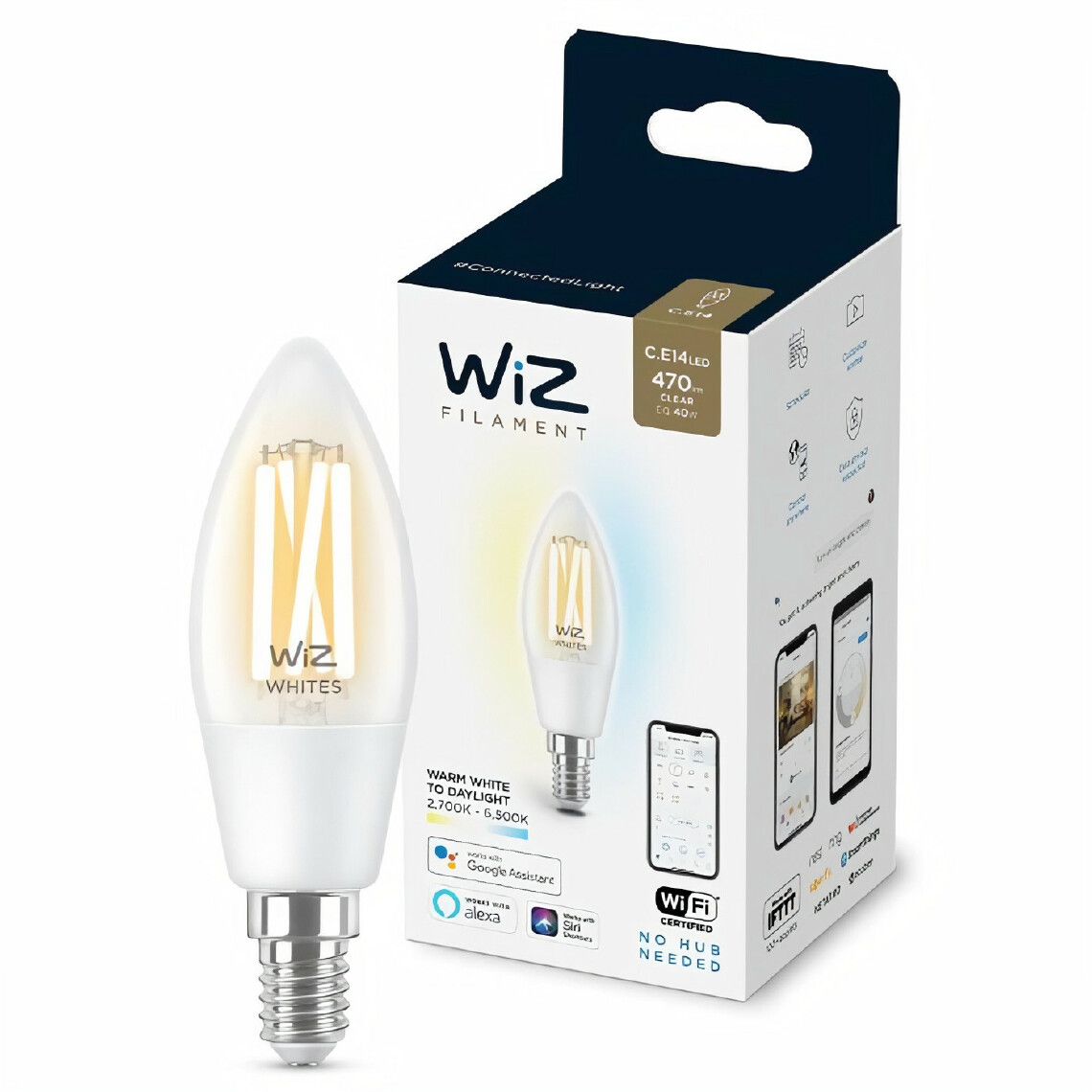 Wiz - WiZ Ampoule connectée flamme Blanc variable E14 40W - Lampe connectée