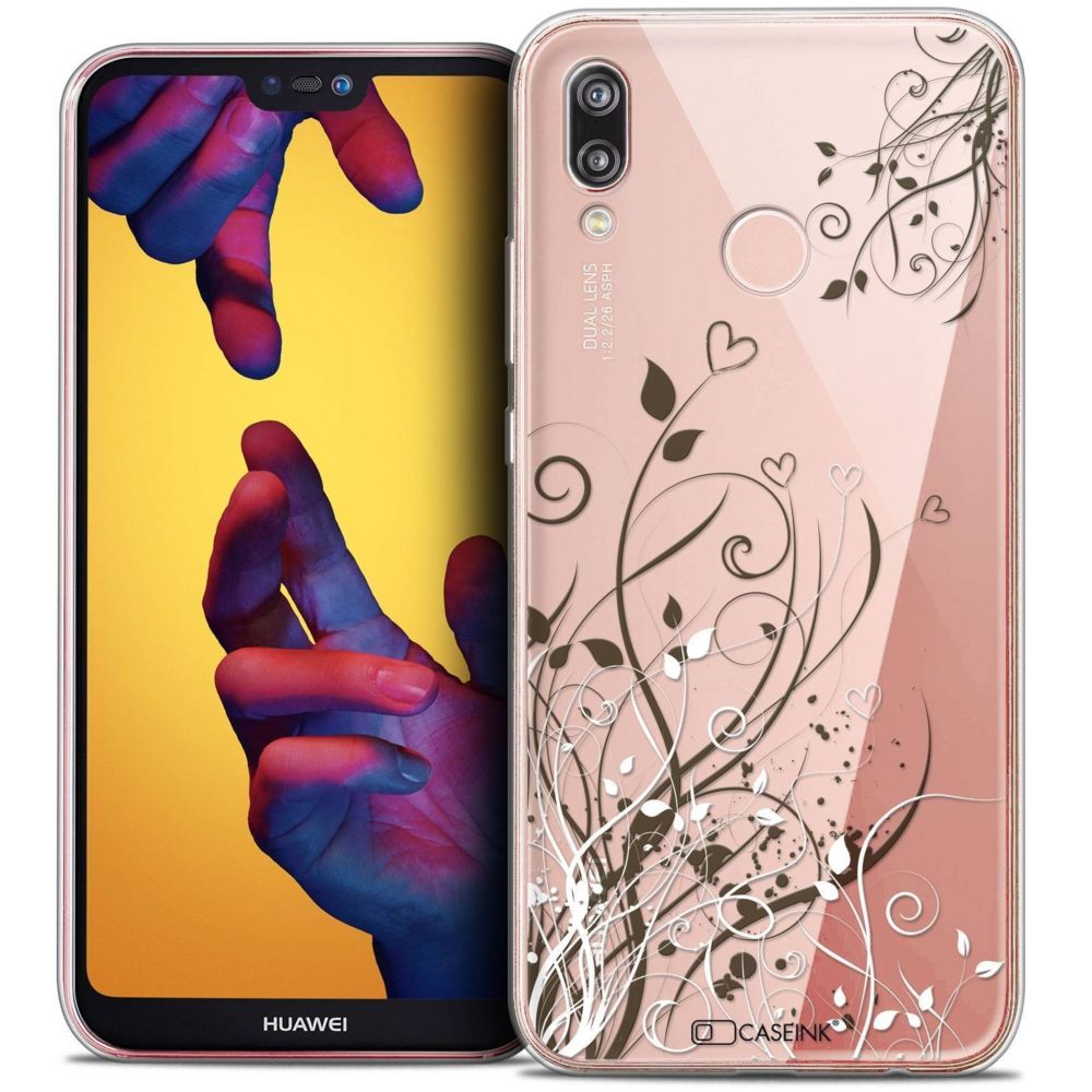 Caseink - Coque Housse Etui Huawei P20 LITE (5.84 ) [Crystal Gel HD Collection Love Saint Valentin Design Hearts Flowers - Souple - Ultra Fin - Imprimé en France] - Coque, étui smartphone