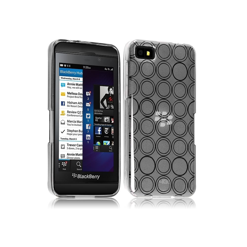 Karylax - Housse Coque Style Cercle pour Blackberry Z10 Couleur Gris Translucide - Autres accessoires smartphone