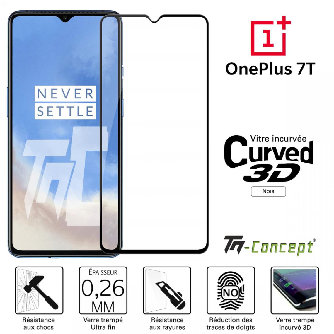 Tm Concept - Verre trempé 3D - OnePlus 7T - Noir - TM Concept® - Protection écran smartphone