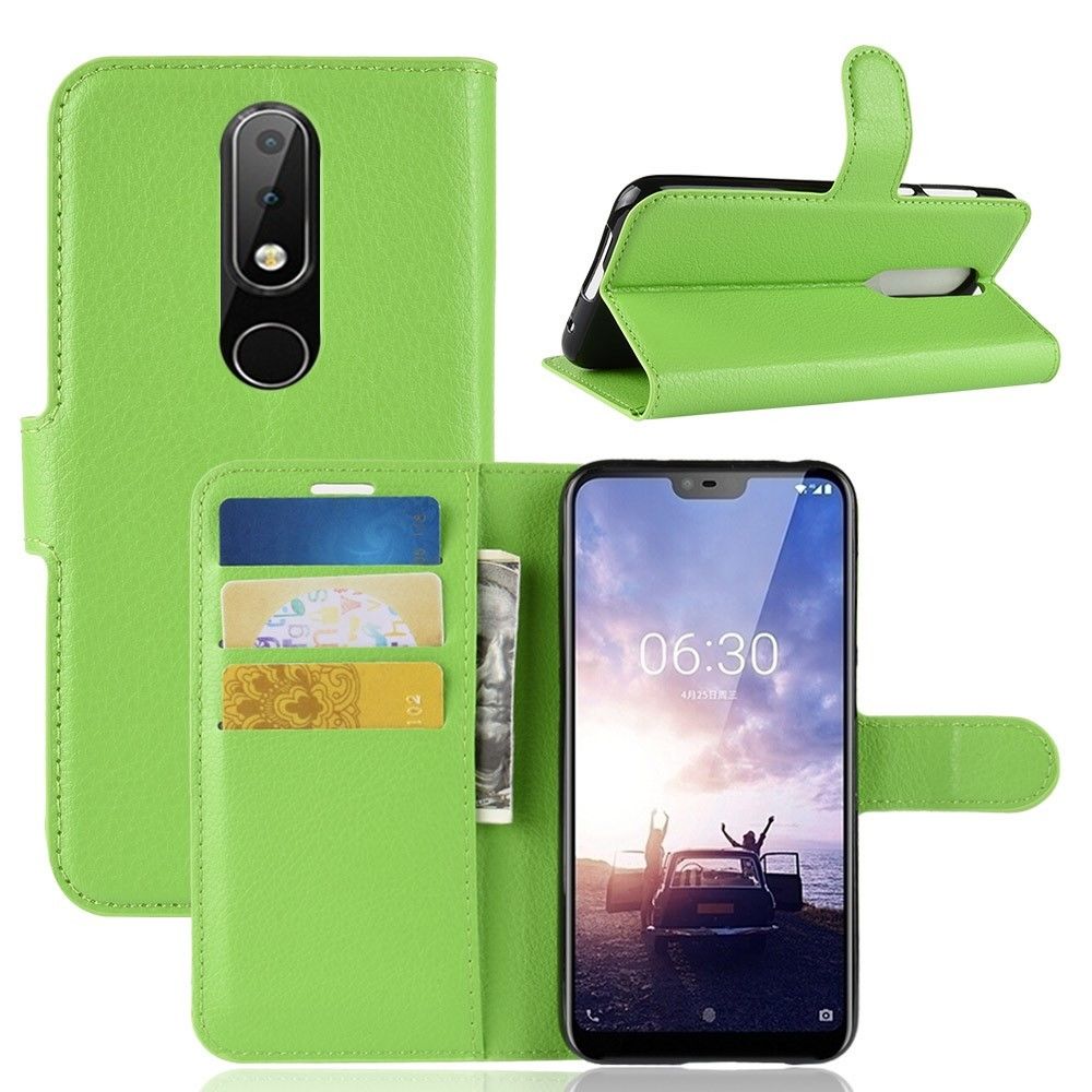 marque generique - Etui en PU vert pour votre Nokia X6 (2018) - Autres accessoires smartphone