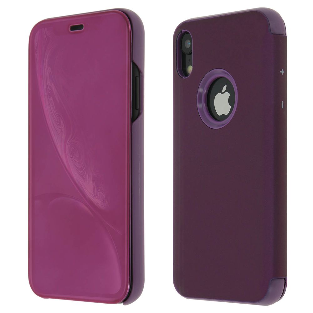 Avizar - Housse Apple iPhone XR Etui Folio Miroir Ultra-fine Clapet Translucide - Violet - Coque, étui smartphone
