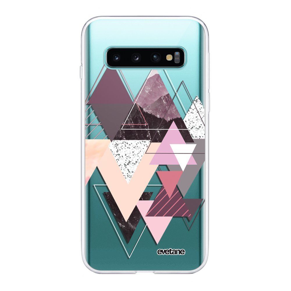 Evetane - Coque Samsung Galaxy S10 souple transparente Triangles Design Motif Ecriture Tendance Evetane. - Coque, étui smartphone