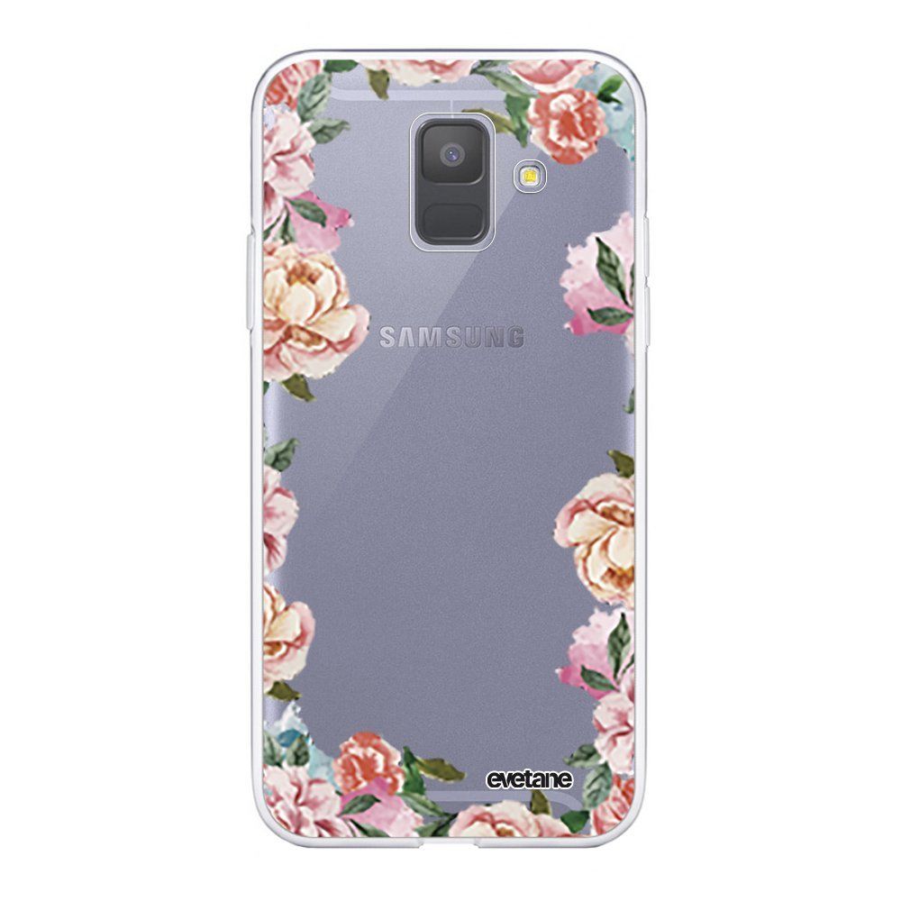 Evetane - Coque Samsung Galaxy A6 2018 souple transparente Flowers Motif Ecriture Tendance Evetane. - Coque, étui smartphone
