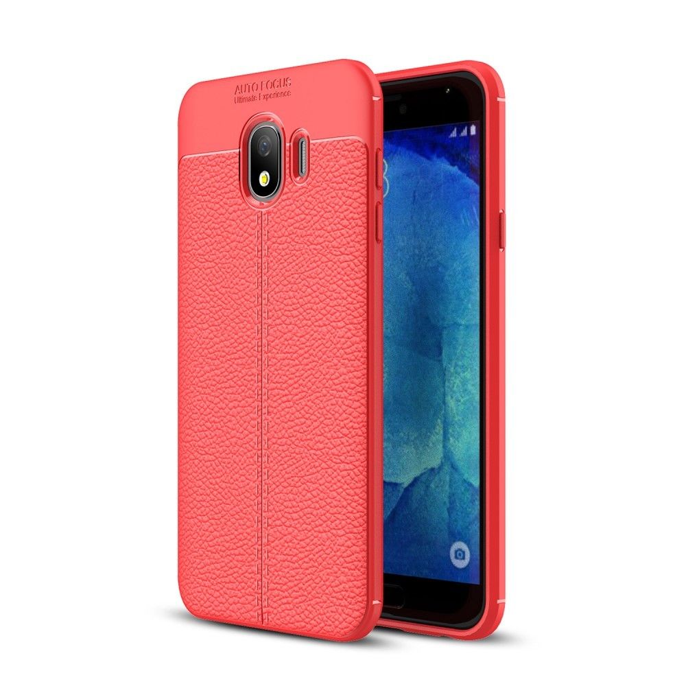 marque generique - Coque en TPU litchi doux rouge pour votre Samsung Galaxy J4 (2018) - Autres accessoires smartphone