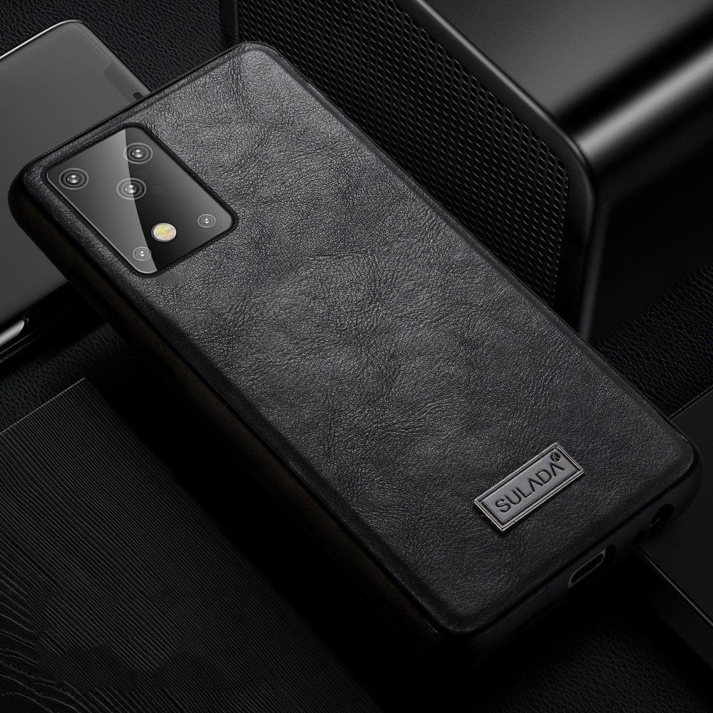 Sulada - Coque en TPU + PU noir pour votre Samsung Galaxy S20 Plus - Coque, étui smartphone