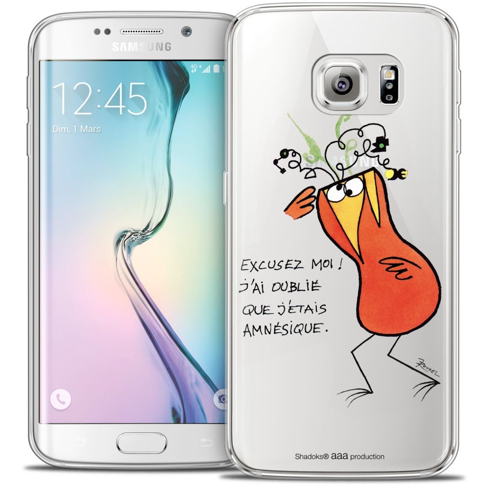 Caseink - Coque Housse Etui Samsung Galaxy S6 Edge [Crystal HD Collection Les Shadoks ? Design Amnésie - Rigide - Ultra Fin - Imprimé en France] - Coque, étui smartphone