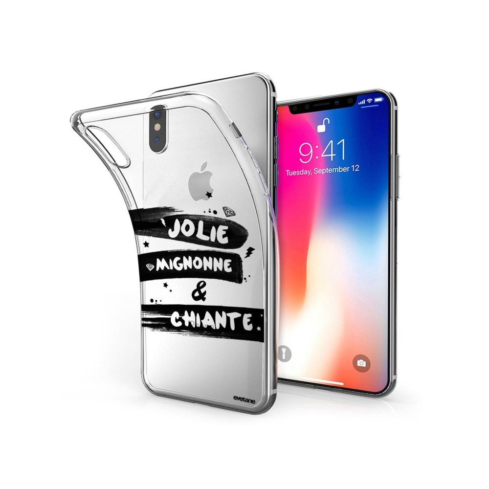 Evetane - Coque iPhone X/ Xs souple transparente Jolie Mignonne et chiante Motif Ecriture Tendance Evetane. - Coque, étui smartphone