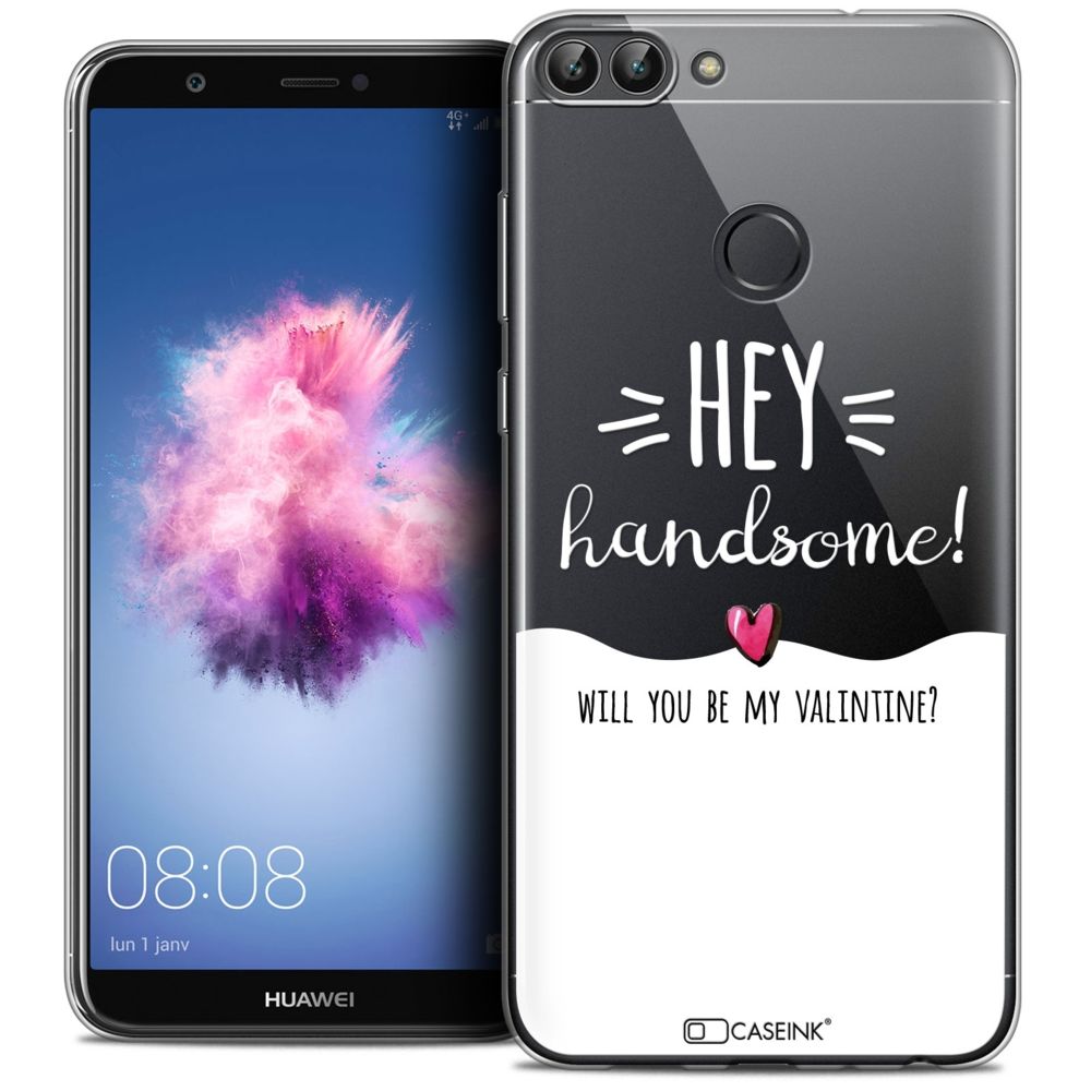 Caseink - Coque Housse Etui Huawei P Smart (5.7 ) [Crystal Gel HD Collection Love Saint Valentin Design Hey Handsome ! - Souple - Ultra Fin - Imprimé en France] - Coque, étui smartphone