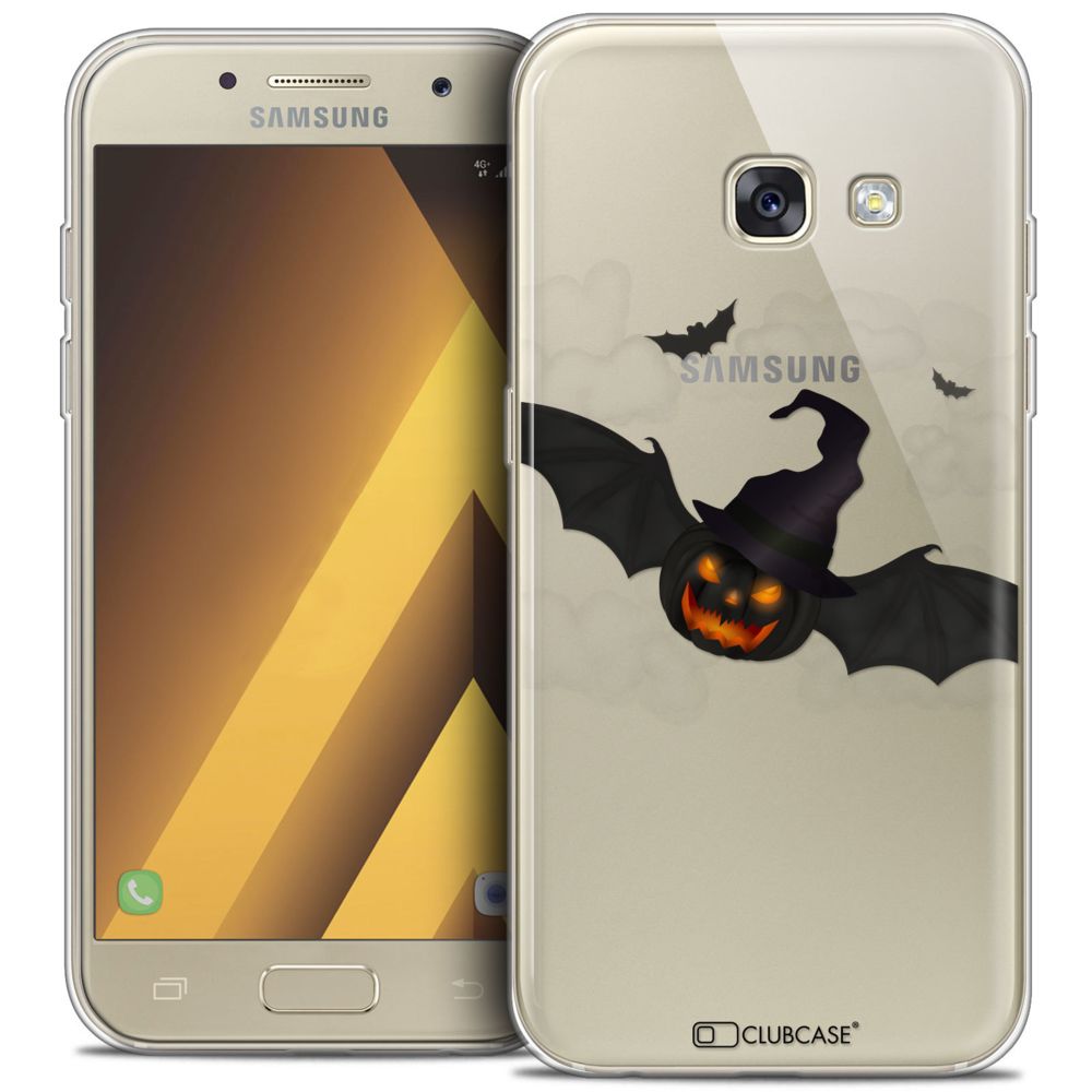 Caseink - Coque Housse Etui Samsung Galaxy A7 2017 A700 (5.7 ) [Crystal Gel HD Collection Halloween Design Chauve Citrouille - Souple - Ultra Fin - Imprimé en France] - Coque, étui smartphone